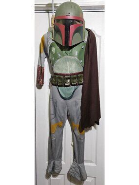 Bobbo Fett Costume Boys 7-8 Star Wars Bounty Hunter Electronic Talking Mask Kids